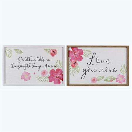 YOUNGS Wood Framed Love Wall Sign, Assorted Color - 2 Piece 72189
